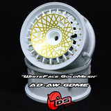 AERO DRIFT Wheel Cover - Slope White w/ Gold Mesh