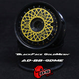 AERO DRIFT Wheel Cover - Flat Black w/ Gold Mesh