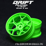 DS Racing Drift Feathery 5Y Spoke Wheel - Hi Gloss 2K Flu Green